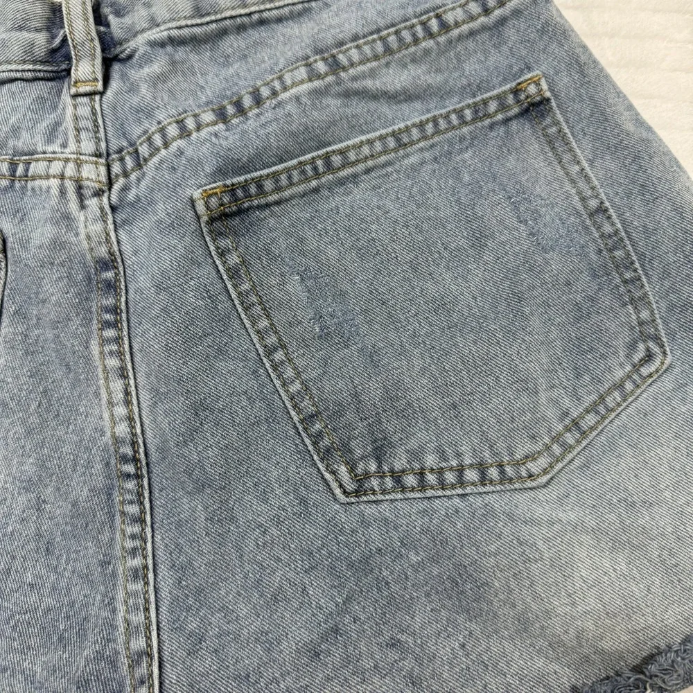 Eyeshock Womens Distressed Denim Shorts Light Wash Blue High Waisted Size M - Picture 6 of 9